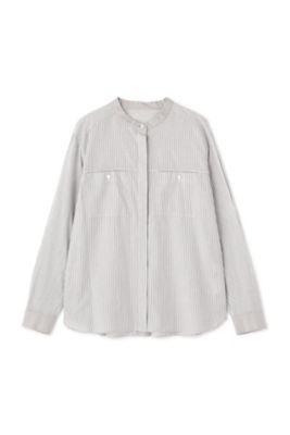 ◆ドビーストライプクレリックシャツ（０７７１２１０９０６）
