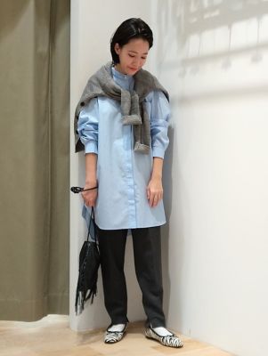 ◆ブロードロングシャツブラウス（０７７１２１０９１２）