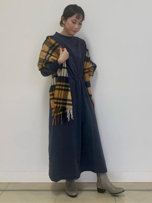 ◆ウエストマーク裏毛ワンピース（０７７１２４６００１）
