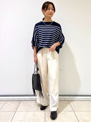 ◆梳毛ボーダープルオーバー（０７７１２７００１２）