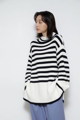 ＜human woman (Women)＞◆畦ボーダーチュニックニット（０７７１２７０１０４）