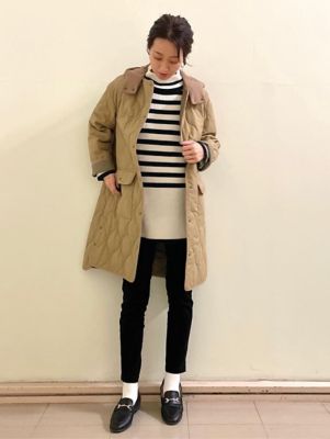◆畦ボーダーチュニックニット（０７７１２７０１０４）