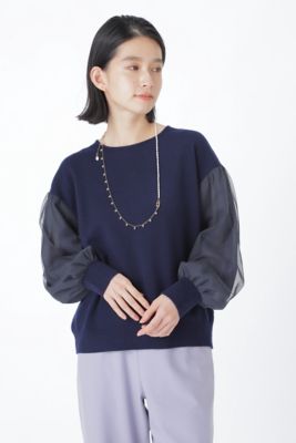 ◆シフォンスリーブニット（０７７１２７０２０２）