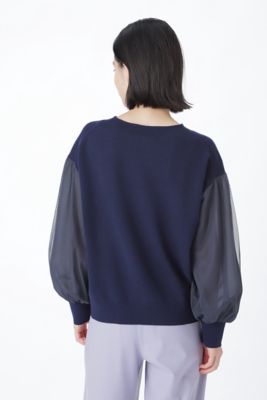 ◆シフォンスリーブニット（０７７１２７０２０２）
