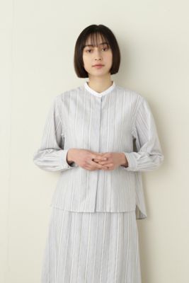 ◆ドビーストライプブラウス（０７７２１１０３００）