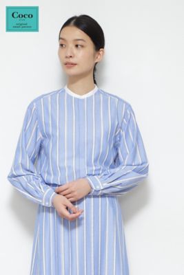 ◆ドビーストライプブラウス（０７７２１１０３００）
