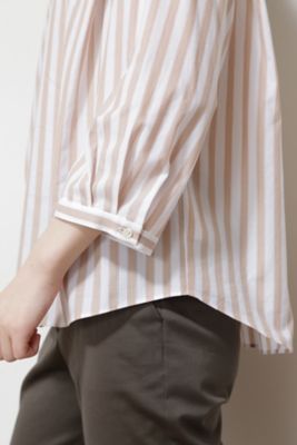 ◆カラミストライプブラウス（０７７２１１０４０１）