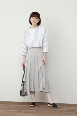 ◆カラミストライプブラウス（０７７２１１０４０１）