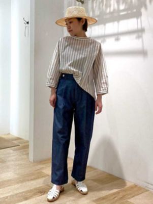 ◆カラミストライプブラウス（０７７２１１０４０１）