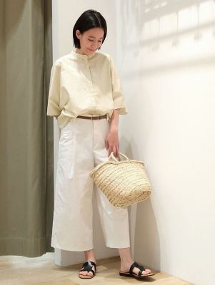 ◆ストライプバンドカラーブラウス（０７７２１１０５０１）