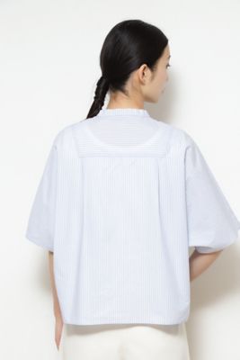 ◆ストライプバンドカラーブラウス（０７７２１１０５０１）