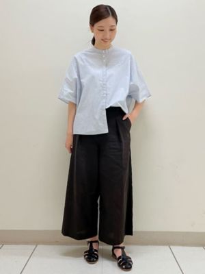 ◆ストライプバンドカラーブラウス（０７７２１１０５０１）