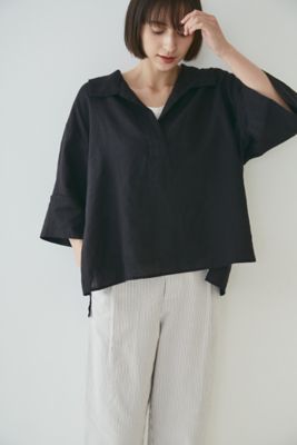 ◆ハードマンリネンセーラーカラーブラウス（０７７２１１０５０６）