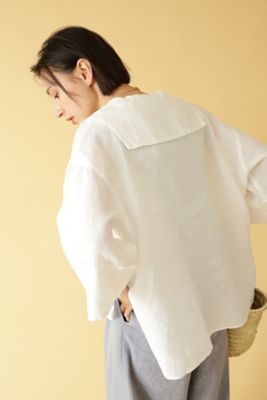 ◆ハードマンリネンセーラーカラーブラウス（０７７２１１０５０６）