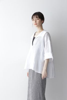 ◆ハードマンリネンセーラーカラーブラウス（０７７２１１０５０６）