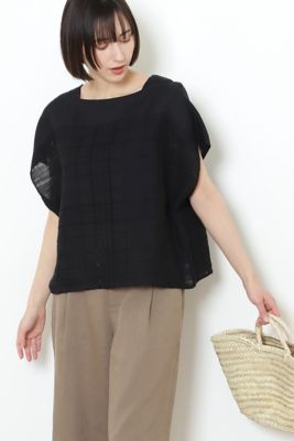 ◆≪ａｒｒｉｖｅ　５ｅ≫アキハリネンチェックブラウス（０７７２１１０５０９）