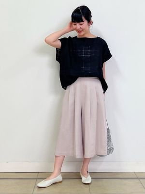 ◆≪ａｒｒｉｖｅ　５ｅ≫アキハリネンチェックブラウス（０７７２１１０５０９）