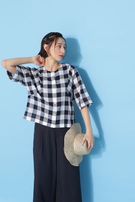 ◆ブロックチェックブラウス（０７７２１１０６０２）