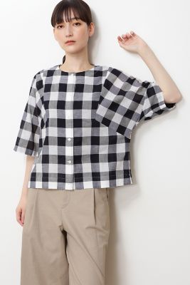 ◆ブロックチェックブラウス（０７７２１１０６０２）