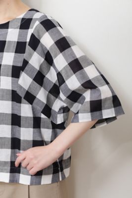 ◆ブロックチェックブラウス（０７７２１１０６０２）