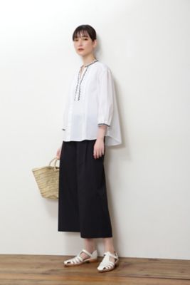 ◆インド刺繍スタンドカラーブラウス（０７７２１１０６０３）