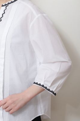◆インド刺繍スタンドカラーブラウス（０７７２１１０６０３）