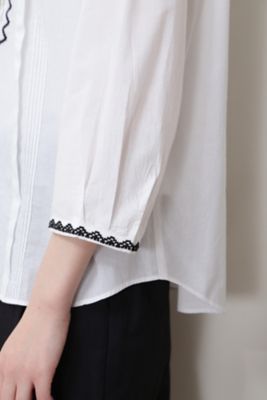 ◆インド刺繍スタンドカラーブラウス（０７７２１１０６０３）