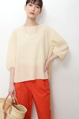 ＜human woman (Women)＞◆楊柳ギャザースリーブブラウス（０７７２１１０６０８）