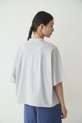 ストライプバンドカラーブラウス（０７７２１１０６１４）