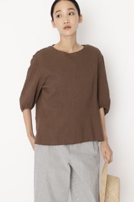 ＜human woman (Women)＞楊柳ギャザースリーブブラウス（０７７２１１０６１８）