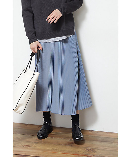 【SALE】シャンブレープリーツスカート ブルー110 ロングスカート