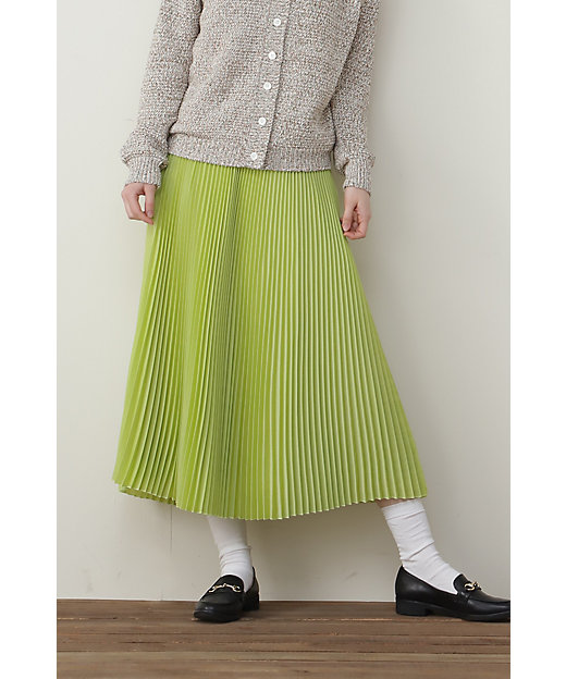 【SALE】シャンブレープリーツスカート グリーン140 ロングスカート