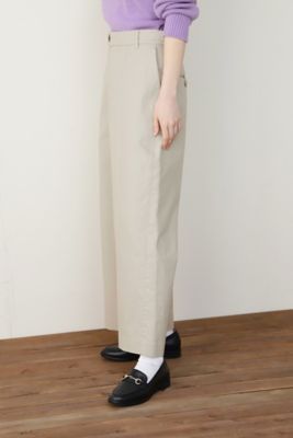 新品　ミセス　コットンストレッチ　ナチュラル　セミワイドパンツ　サイズＭ 新品 ミセス コットンストレッチ ナチュラル セミワイドパンツ