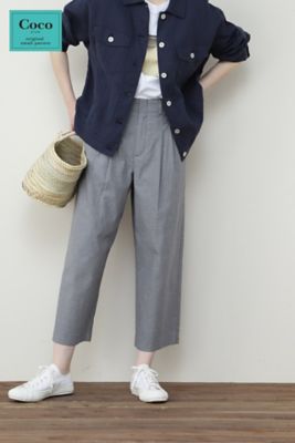 ◇ドビーストレッチクロップドパンツ（0772130405） | human