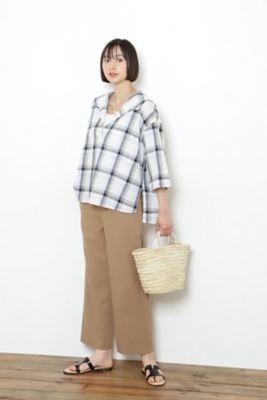 ◆レーヨン強撚Ｃ／麻ツイルＳＴパンツ（０７７２１３０５０５）