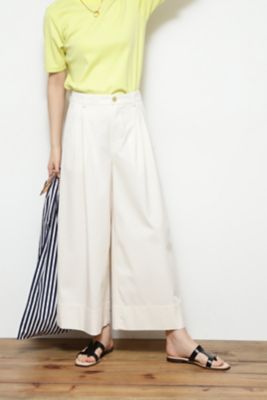 ＜human woman (Women)＞◆ドローストリングクロップドエクリュパンツ（０７７２１３０５１０）