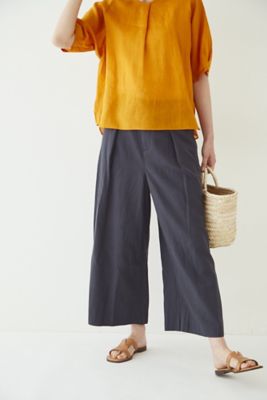 リネンコットンセミワイドパンツ（０７７２１３０６０４）