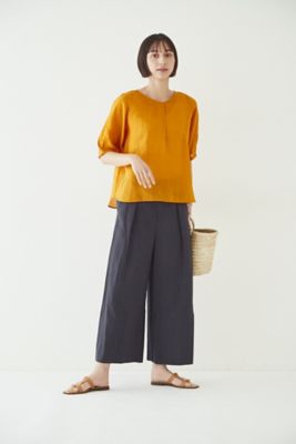 リネンコットンセミワイドパンツ（０７７２１３０６０４）