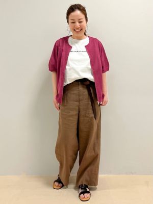 麻混ワイドパンツ（０７７２１３０６０７）