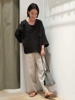 麻混ワイドパンツ（０７７２１３０６０７）