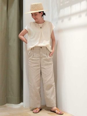 麻混ワイドパンツ（０７７２１３０６０７）