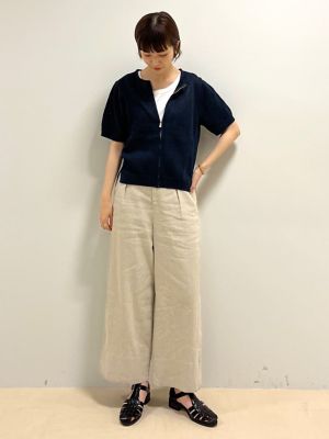 麻混ワイドパンツ（０７７２１３０６０７）