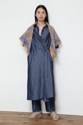 リサイクルポリエステル混ダンガリーワンピース（0772140401
