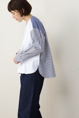 ＜human woman (Women)＞◆ストライプドッキングカットソー（０７７２１６０２００）