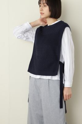 ◆アラン柄ニットベスト（０７７２１７０３０５）