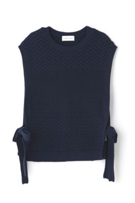 ◆アラン柄ニットベスト（０７７２１７０３０５）