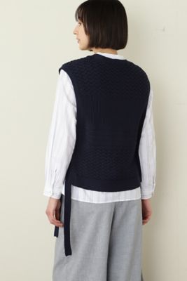 ◆アラン柄ニットベスト（０７７２１７０３０５）