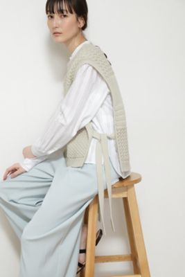 ◆アラン柄ニットベスト（０７７２１７０３０５）