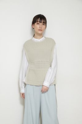 ◆アラン柄ニットベスト（０７７２１７０３０５）