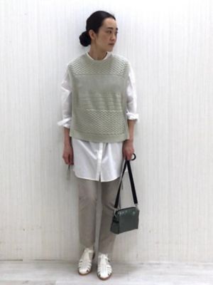 ◆アラン柄ニットベスト（０７７２１７０３０５）